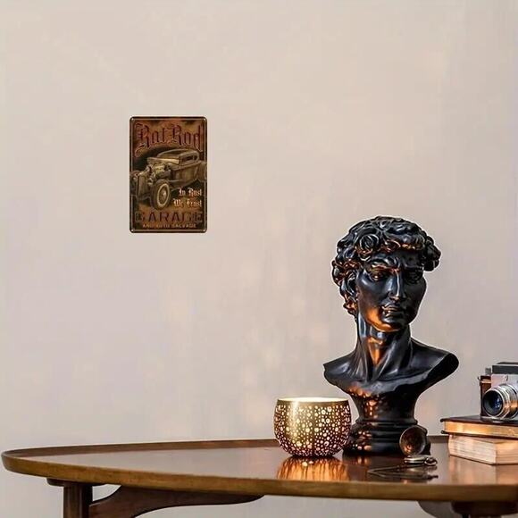 Tin Sign • Rat Rod Blown Hemi • Auto Salvage & Garage • In Rust We Trust • 8x12 - Picture 2 of 8